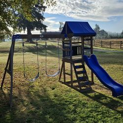 Backyard Wooden Cedar Swing Set