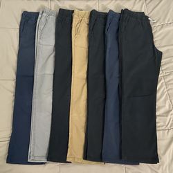 Youth Boy Woven Pull On Pants Size 14 (7 Pairs) Very Good Condition