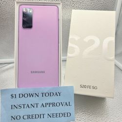 SAMSUNG GALAXY S20 FE 5G 128GB UNLOCKED.  FREE SMARTWACH/ HEADPHONES. PAY $1 TODAY  REST IN  PAYMENTS.  NO  CREDIT NEEDED  FINANCING  
