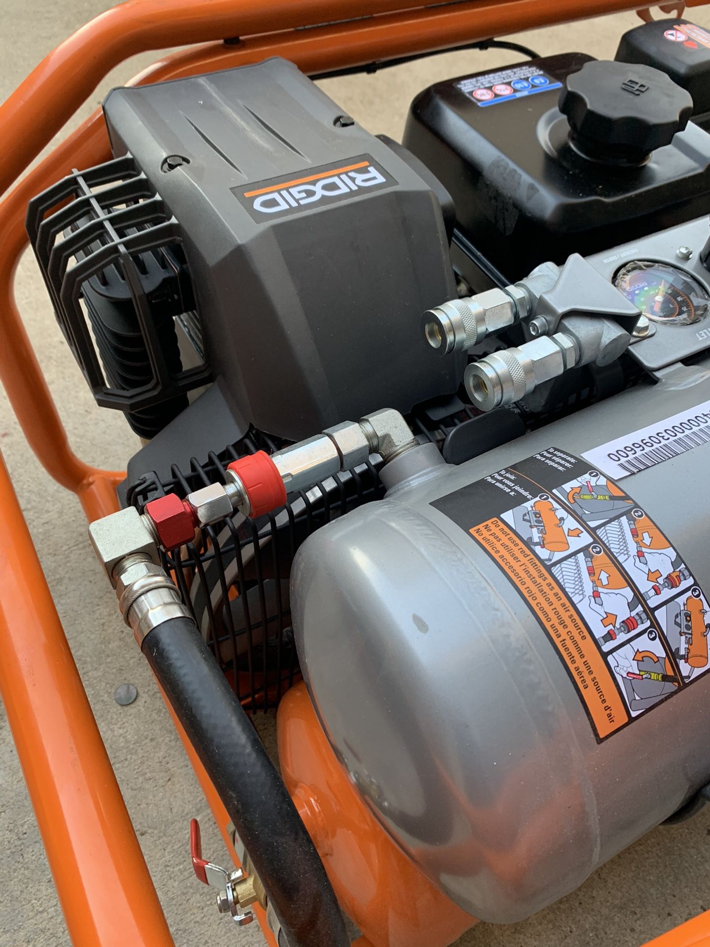 RIDGID 8 Gal. Portable Gas Power Zero Gravity Air Compressor the