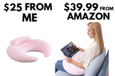 💖 Lap Reading & Gaming Support Pillow – Pink 🌸📖🎮
