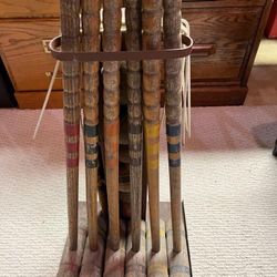 Vintage Weathered Croquet  Set - Price Reduced