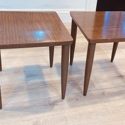 MCM Walnut+Formica 60’s Tables Tapered Legs 