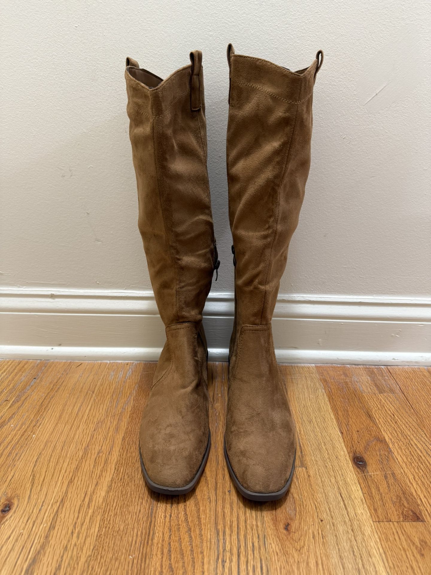 JustFab Brown Suede Knee High Boots