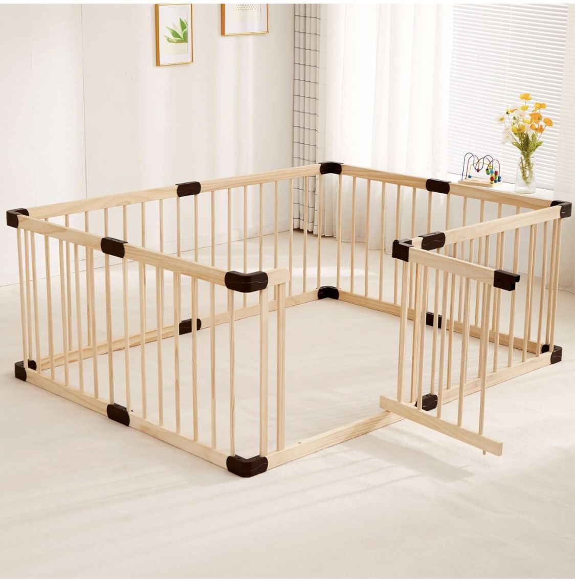 Quokka Wooden Baby Playpen,Playpen Play Pens for Babies and Toddlers,Toddler Playpen,Baby Play Fence Yards,Large Baby Playpen