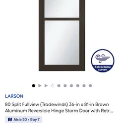 36x80 Storm Door with Matte Black Or Nickel Handle