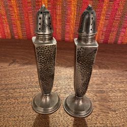 Vintage salt and pepper shakers - marked "sterling weighted"