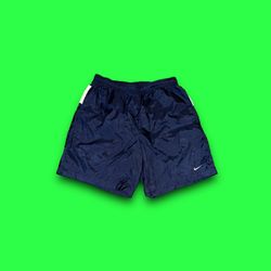 Vintage nike sportswear woven mesh lined embroidered shorts navy men’s large 