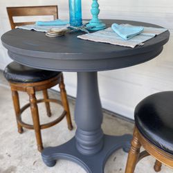 Bar /bistro Table Set In Grey Beach Washed 