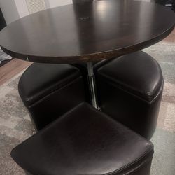 Dining Table With Storage - Dark Brown 