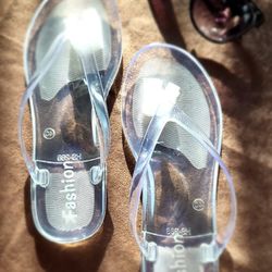 Women's Summer Slippers Transparent 7.5