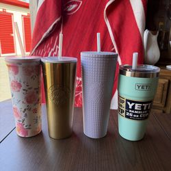 YETI Rambler 26oz + Starbucks Tumblers Cup Lot Reusable Insulated Cups Set