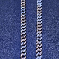 *On Sale* 10kt Two-Tone Diamond Cuban Link Chain. (C-3) 16", 4mm, Solid. ASK FOR RYAN. #(contact info removed)55