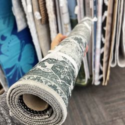 Oriental Machine Washable Area Rug, Dark Sage/Ivory, 3' x 3' Square , New 