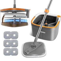 BOMIDI Square Spin Mop, model M16. Grey.