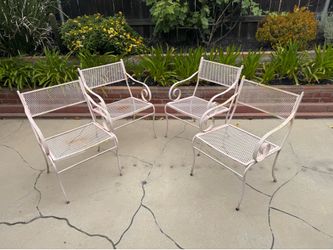 Mid Century Wrought Iron Patio Chairs