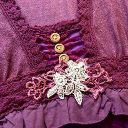 Free People (Wm’s) Size 6 Velour Silk Embroidered Cap Sleeve Dress