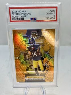 George Pickens 2023 Panini Mosaic Honeycomb #203 PSA 10 gem mint Dallas  Cowboys