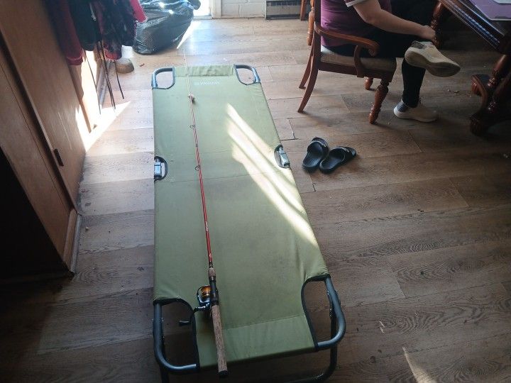 Magellan Camping Cot And Fishing Pole With Tackle