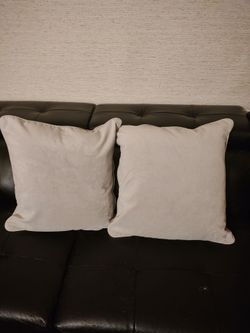 Light Gray/Green Throw Pillows - Set of 2