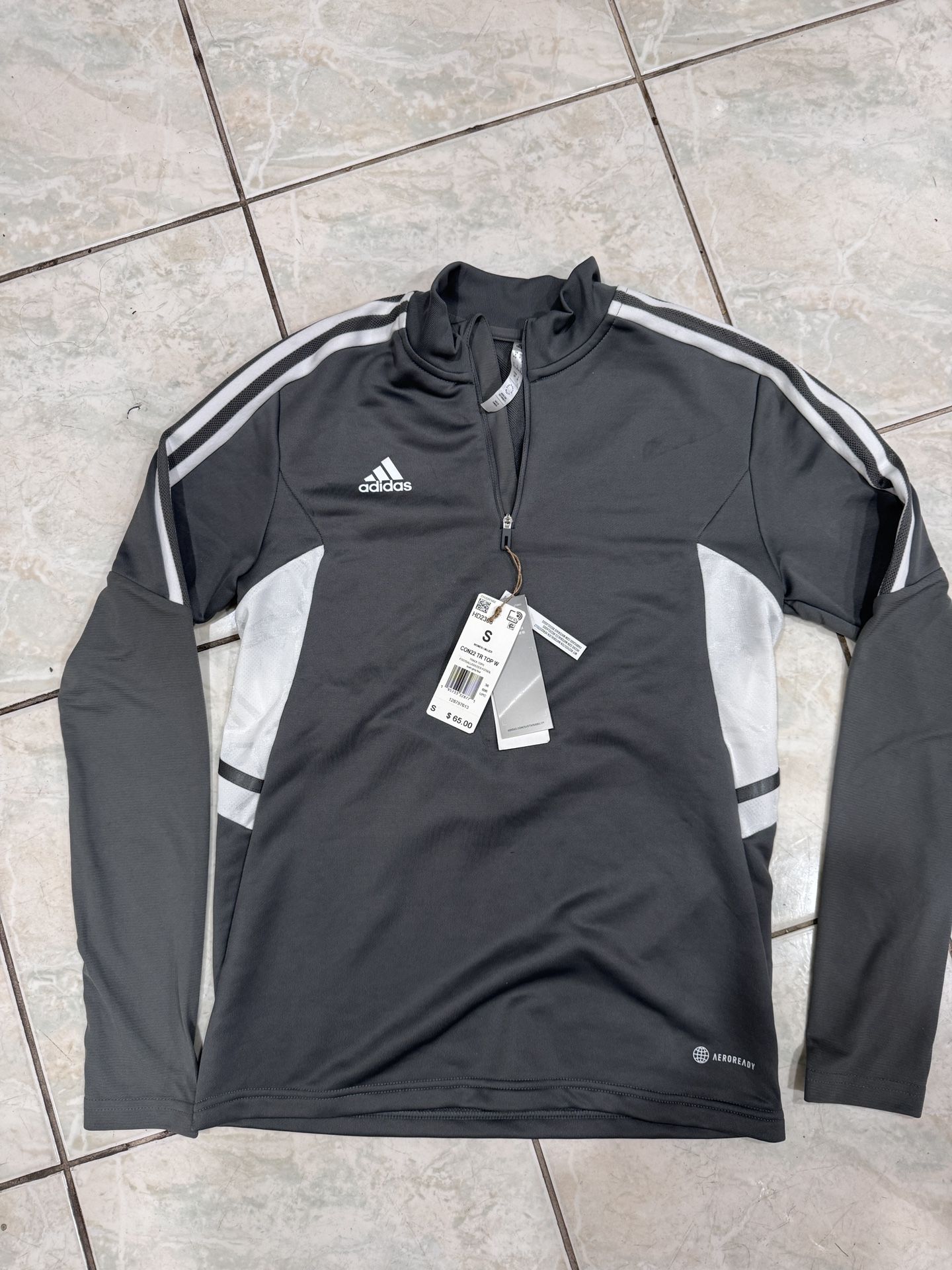 Adidas Sz Small   Women’s Gray Aeroready Track top Long Sleeve