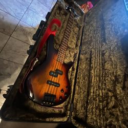 Bass Guitar With Case And Amp