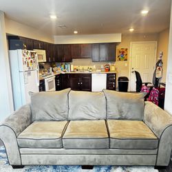 Taupe Three Cushion Sofa 