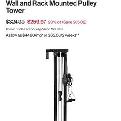 Titan Fitness Cable Pulley Tower Wall Mounted 84.5” Version - Upgraded Aluminum Pulleys