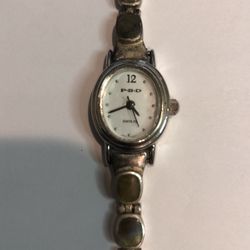 PBD Designs women’s watch with .925 sterling silver marked bracelet & Carnelian stones. Southwest style new battery running condition