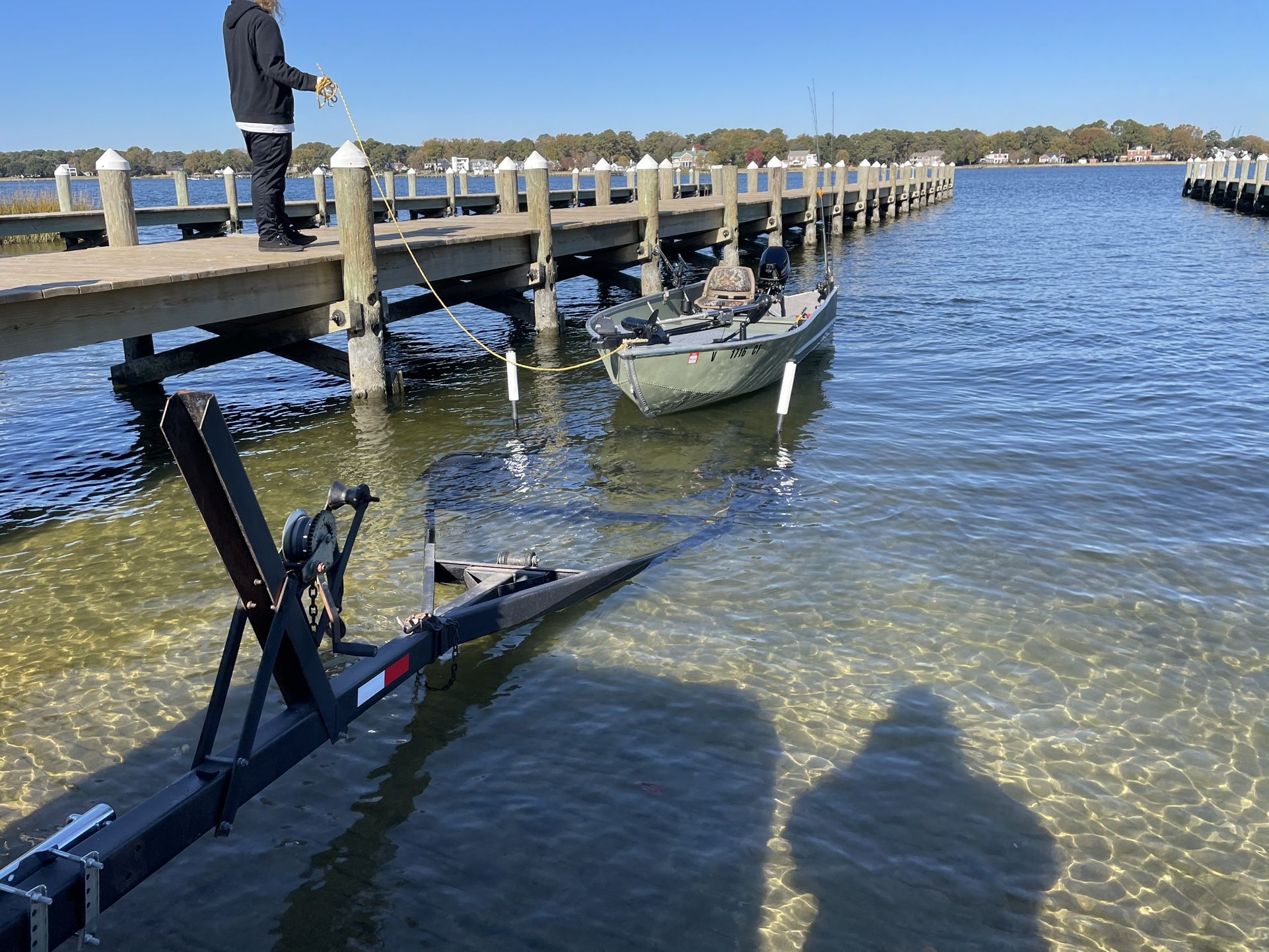 15ft Jon Boat 15hp Mercury 4stroke ES W/trailer