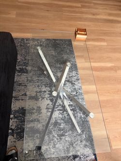 Glass Top Coffee Table with Chrome Base