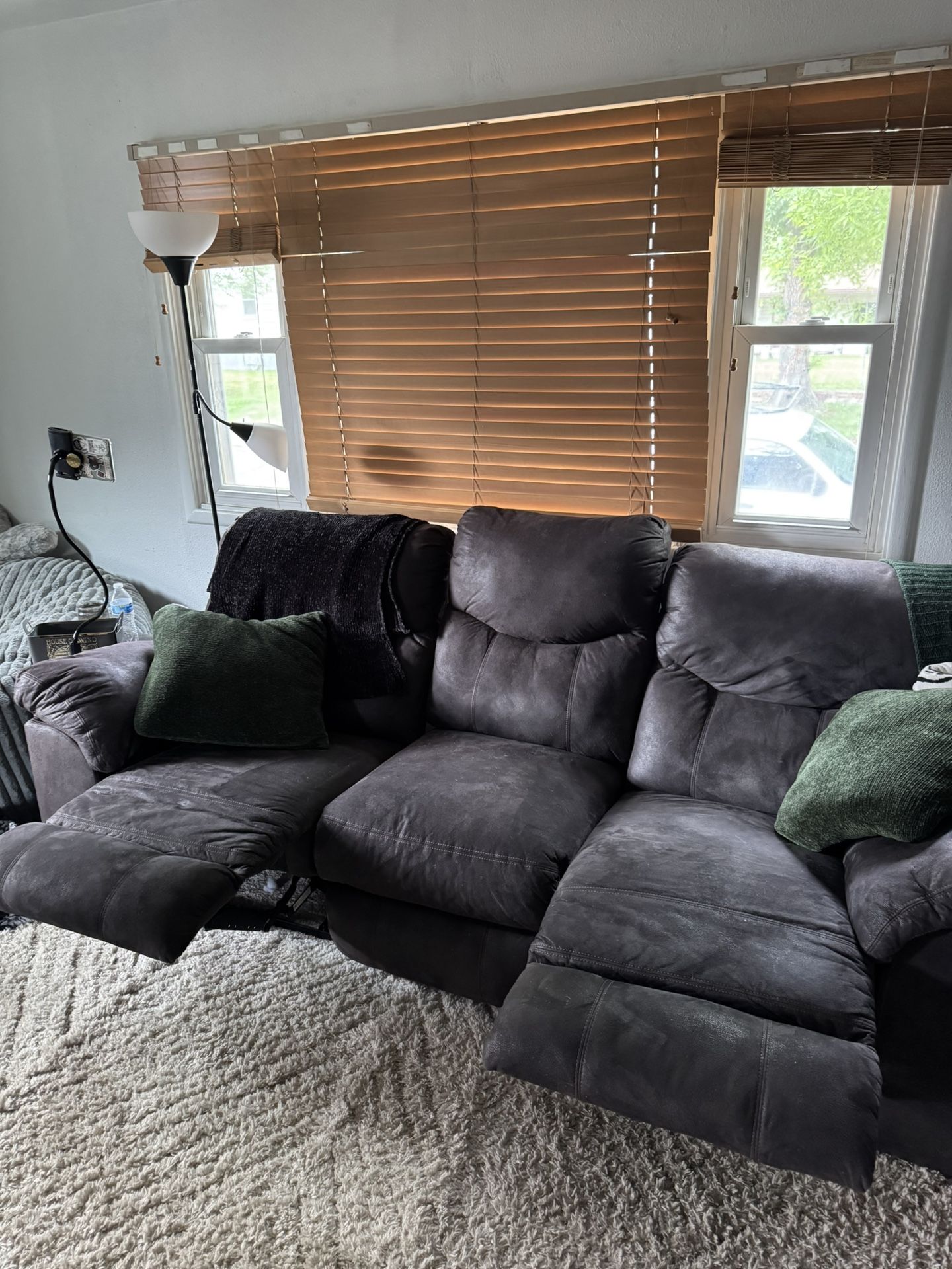 Dark Brown Espresso Dual Recliner Couch