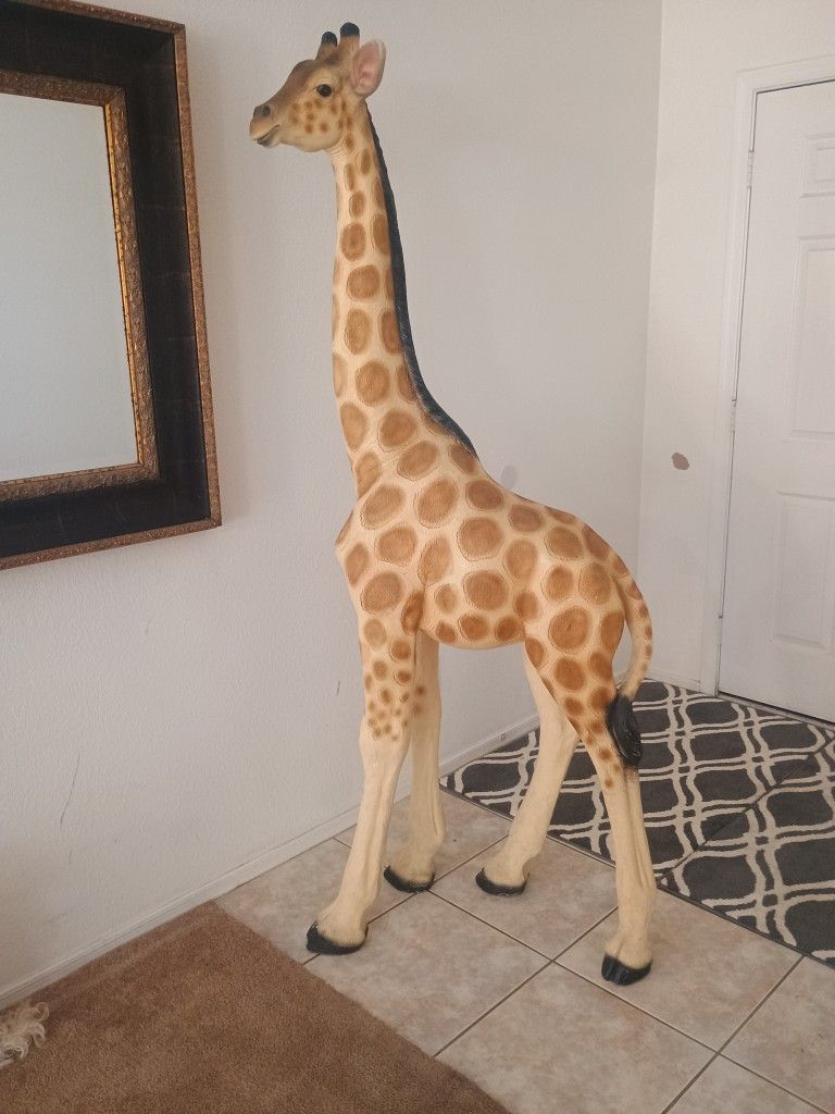 Large 78" tall ceramic Giraffe exotic display - weighs 66lbs
