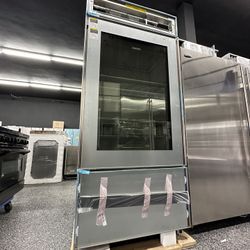 SubZero 36” Wide Panel Ready Glass Door Bottom Freezer Built In Fridge - New Open Box  