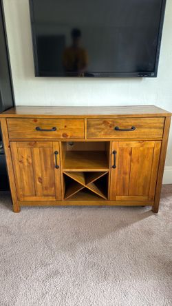Crosley Furniture Roots Sideboard / Buffet Cabinet with Wine Storage