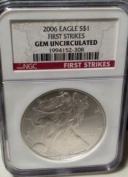 2006 American Silver Eagle NGC Gem Uncirculated First Strikes