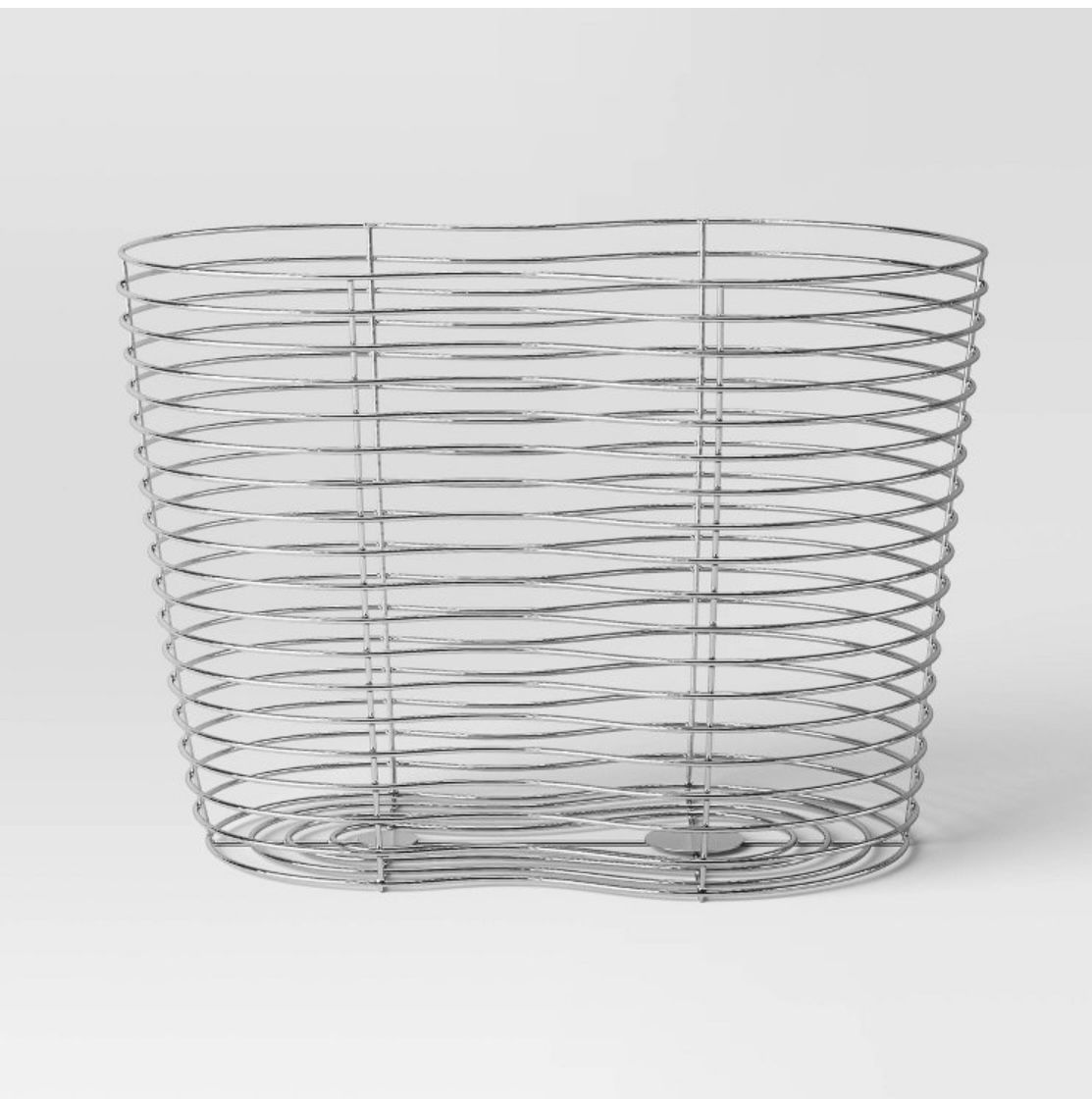 Modern Metal Basket -Silver Color- New!