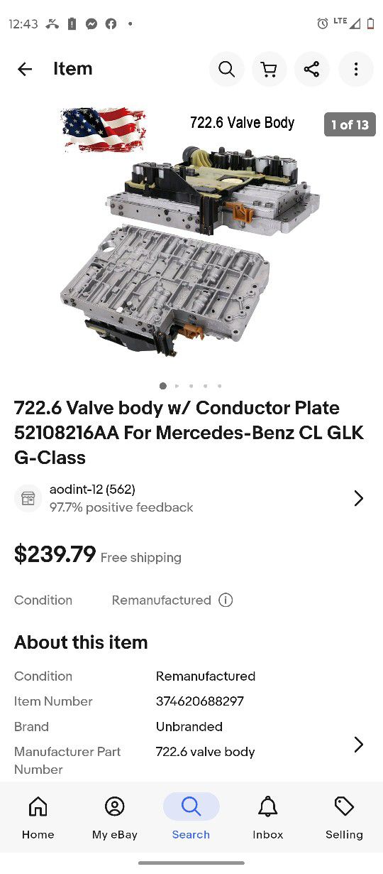 2004 Transmission Valve Body W/ Conductor Plate Mercedes Benz for Sale in  San Diego, CA OfferUp
