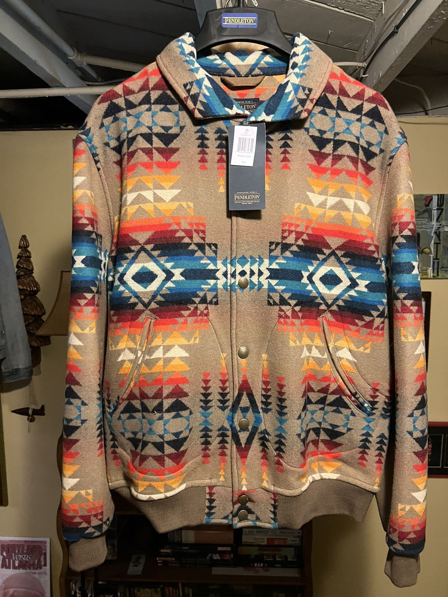 Men’s Large Wool Pendleton Bomber Jacket - New W/Tags