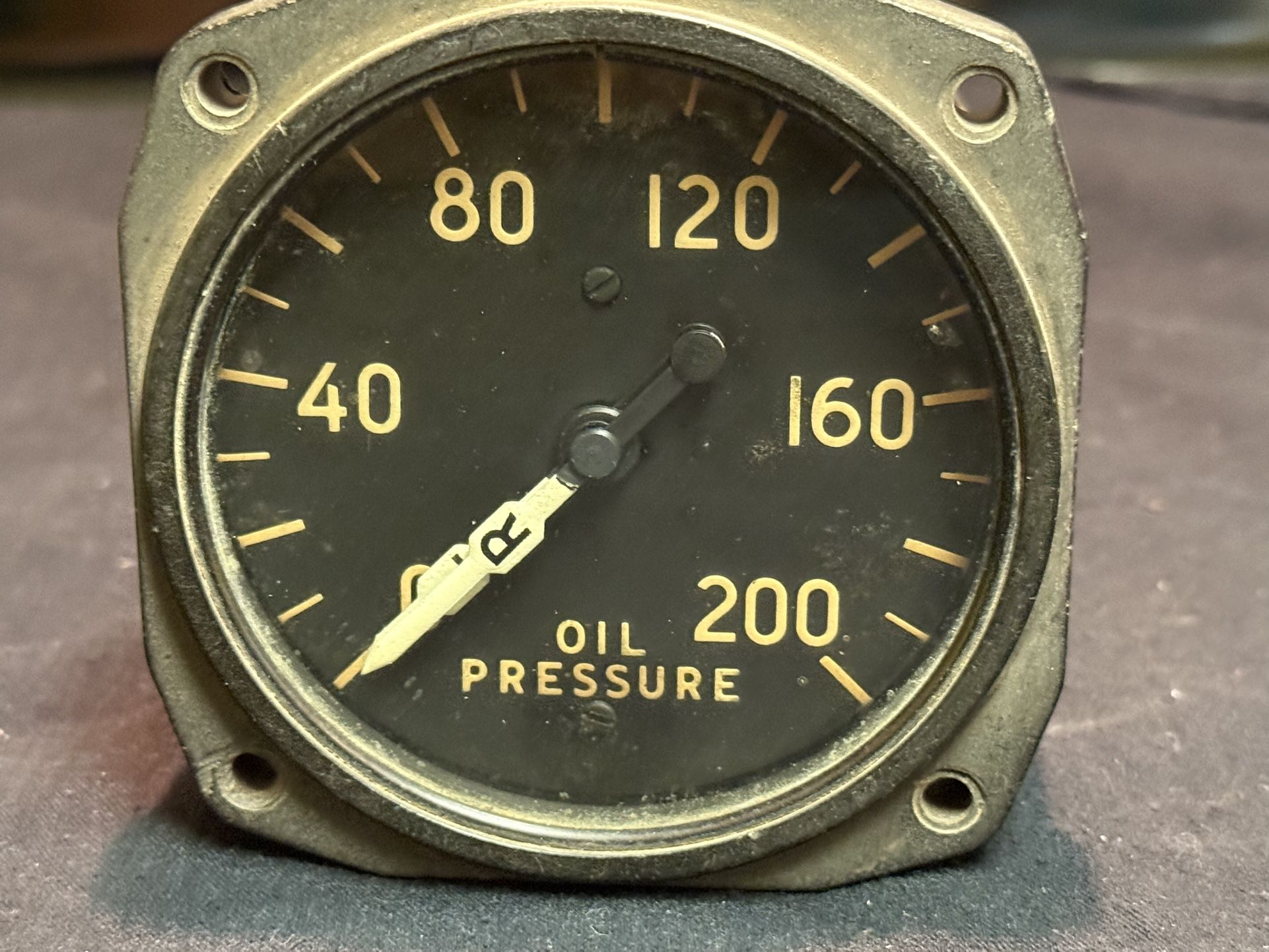 WWII Era Auto Lite dual oil pressure gauge Aviation