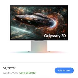 Samsung Odyssey 3D G9 27” 4K 165Hz Gaming Monitor (Glasses-Free 3D)