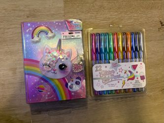 Girls Diary and Glitter Gel Pens