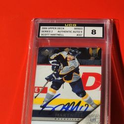Scott Hartnell Autographed Nashville Predators 2005 06 Upper Deck Series 2 Hockey Card 357 UCG 9/8