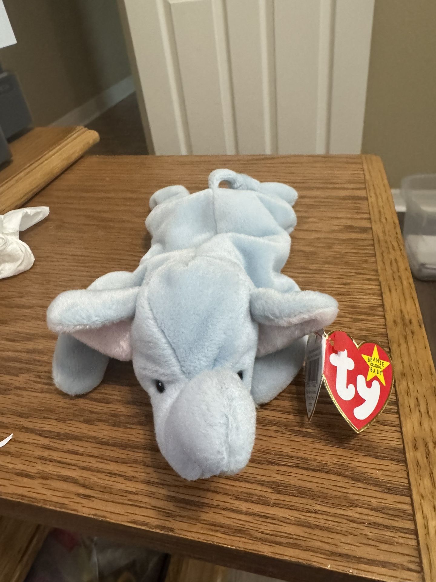 Ty Beanie Baby Light Blue Elephant