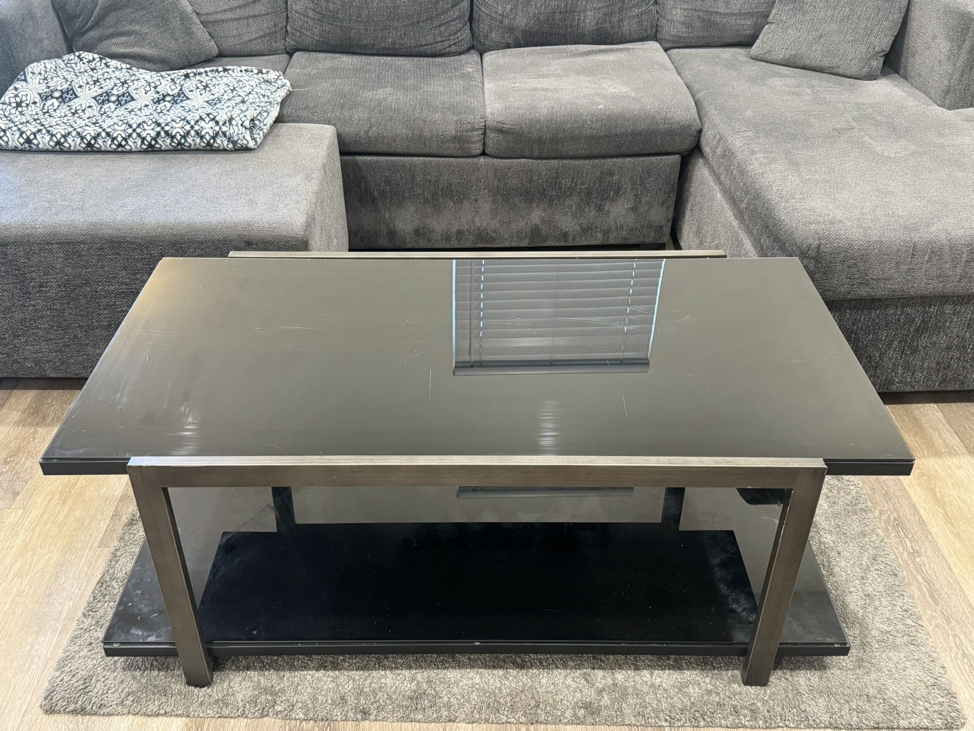 Black Glass Coffee table and End table
