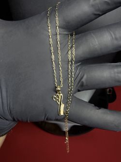 10k Gold Paperclip Necklace & Comb And Shears Pendant For That Hairstylist 