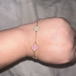 Pink Clover Bracelet 