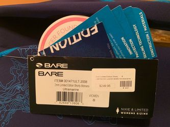 Womans Bare 2 Mil Shorty Wet Suit Size 8