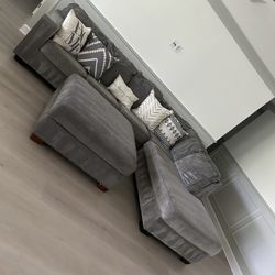 Sectional couch with a ornament