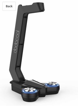 dodocool Gaming Headphones Stand Headset Stand with EQ7.1 Surround Sound, Headset Holder, LED Lights, 2 USB Ports 3.5mm Audio Jacks and a Microphone